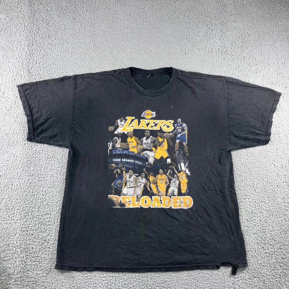Lakers Reloaded T-Shirt Men 2Xl Black Kobe Bryant Roster Graphic Tee